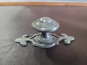 Knob And Backplate Set Antique Pewter Finish 1.25 In Diameter Knob - Picture 1 of 7