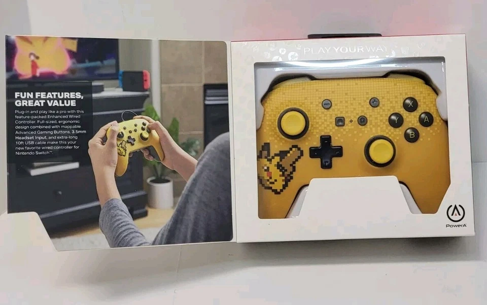 PowerA Enhanced Wired Controller Pokemon PIXEL PIKACHU  Nintendo Switch  - Image 1 of 4