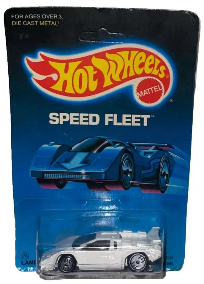 Hot Wheels Lamborghini Countach Speed Fleet Series #4384 NRFP 1986 White 1 64