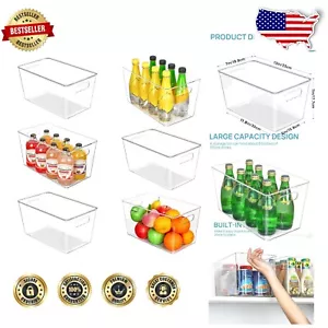 Multi-Purpose 6 Piece Clear Organizer Bins for Efficient Home Storage Solutions - Picture 1 of 9