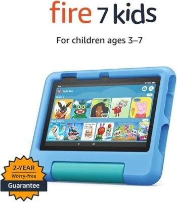 Amazon Fire 7 Kids tablet | 7" display, ages 3–7, includes ads-free books, games - Image 1 of 4