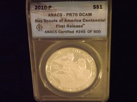 2010 P          Boy  Scouts  Of America   First Release        ANACS  PR 70 DCAM Cover