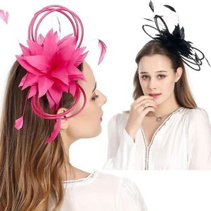 Diadema Fascinador Pluma Flor Boda Royal Ascot Race Día de la Mujer - Imagen 1 de 13