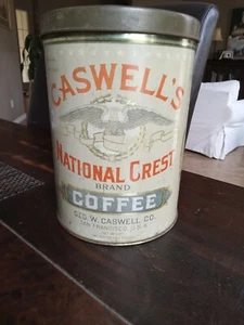 Vintage Caswell's National Crest Coffee San Francisco two and one half pounds - Picture 1 of 6
