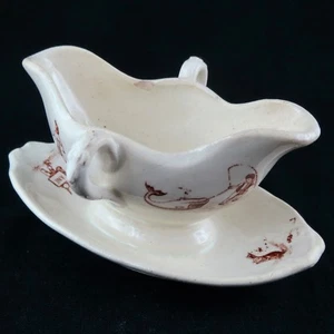 Ancienne SAUCIERE Miniature Faïence LUNEVILLE J.GRANVILLE Dînette gien/toy size - Photo 1/12