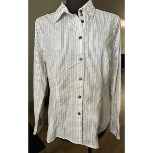 Apostrophe Damen Langarm Button Down Shirt XL gestreift rosa/grau/weiß - Bild 1 von 10