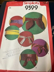 Vintage Simplicity Craft Schnittmuster - Misses' One Size Gürtel (6 Ansichten) 1980 - Bild 1 von 2