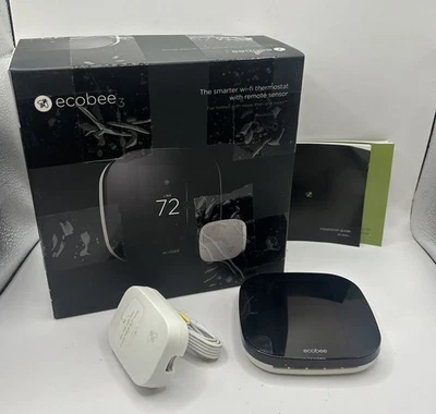 Termostato inteligente Ecobee3 modelo EB-STATZE3-02 con cable de pared y caja incluida Foto 1 de 4