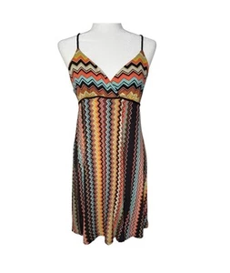 Missoni Dress XL Babydoll Stretch Boho Retro Hippie Southwestern Beachy Zig Zag - Picture 1 of 6