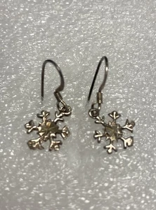 Kleine Schneeflocken Ohrhänger 925 Sterling Silber Winter, süß!!!! - Bild 1 von 7