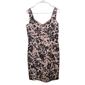 Vintage CC Pink Black Floral 100% Silk Sleeveless Whimsygoth Mini Dress Size 6 - Picture 1 of 5