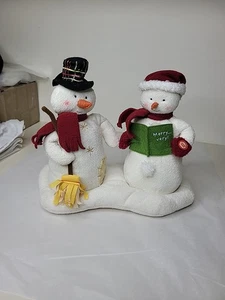 Vintage 2003 Hallmark Jingle Pals Mr & Mrs Schneemann animiert singend Karoling Plüsch  - Bild 1 von 13