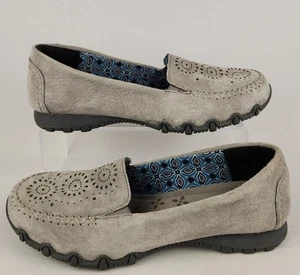 Skechers Relaxed Fit Bikers Traffic Gray Suede Slip On Shoes 49109 Women's Sz 7 - Picture 1 of 9