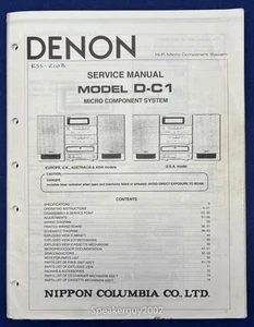 Manuale di servizio originale Denon D-C1 Component System - Foto 1 di 1