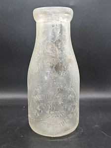 Botella de leche de pinta Warwick Dairy to Smith's Sons NY Nueva York - Imagen 1 de 8
