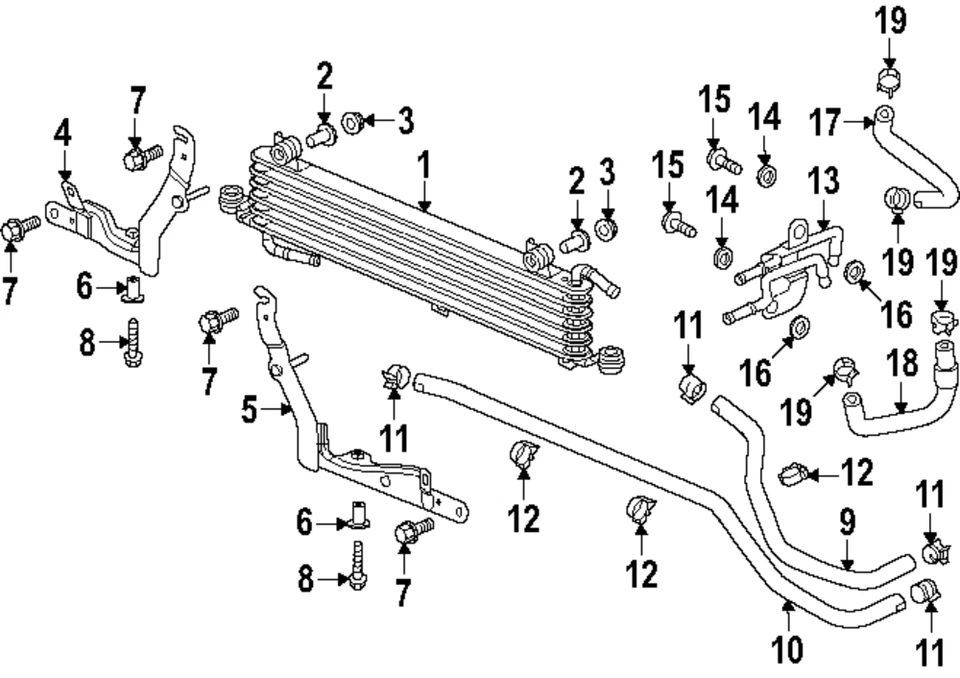 Refrigerador de transmisión genuino Honda 25500-6GA-003 Foto 1 de 1