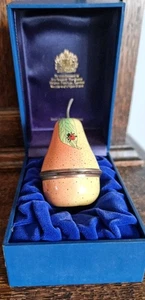 Halcyon Days Pear And Ladybird Ladybug Enamel Trinket Box Bonbonniere - Picture 1 of 9