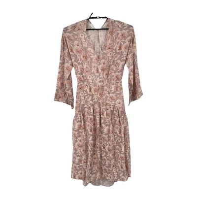 Vince Dress Dahlia Print Long Sleeve pink Medium M - Image 1 of 4