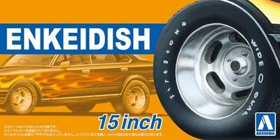 Aoshima 1/24 Model Car Tuned Parts(108) Enkei Dish 15"inch Wheel & Tire - Image 1 of 2