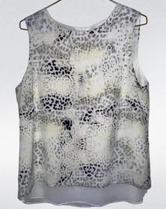 Blusa Mujer Rosa Y Oliva Sin Mangas Talla M Estampado Animal Cremallera Trasera - Imagen 1 de 9