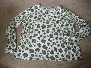 Womens Olive Patterned ANN TAYLOR LOFT Long Sleeve Knit Top Shirt XL - Picture 1 of 1