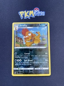 Juego de cartas coleccionables Pokémon Scrafty Champions Path 042/073 holograma inverso raro LP. - Imagen 1 de 3