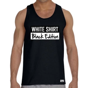 EAKS® Herren Tank Top "White Shirt Black Edition" Fun Muskelshirt Spaß Gagshirt - Bild 1 von 10