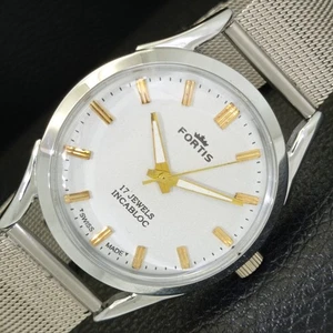 SWISS VINTAGE HAND-WINDING MENS REFURBISHED WHITE COLOR DIAL WATCH a700959-3 - Picture 1 of 10
