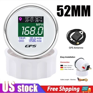 2" 52mm Digital GPS Speedometer Odometer Gauge for Waterproof Boat Car Truck ATV - Picture 1 of 14