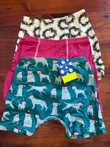 Kickee Pants Boys Bamboo Boxer Briefs (3 Pairs) Holiday Theme Sz 6-8 NWT - Picture 1 of 8