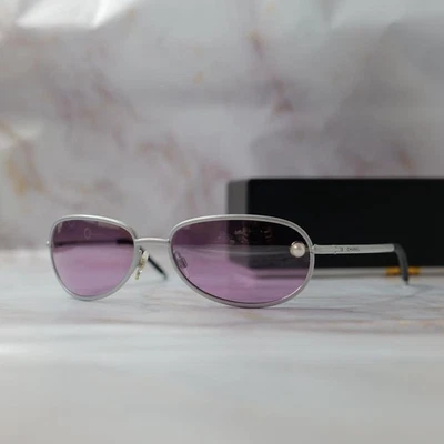 Gafas de sol ovaladas vintage Chanel 4076-H c101/Z4 lente púrpura perla 61 15 120 Italia Foto 1 de 4