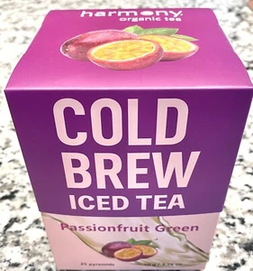 ICED TEA Cold Brew PASSIONFRUIT GREEN w/ Matcha 25 Bags Harmony Organic - Picture 1 of 5
