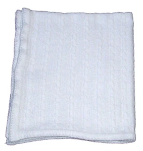 Circo Target White Baby Blanket Chenille Cable Knit Rope Security - Picture 1 of 2