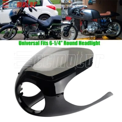 Round Headlight Fairing Windshield For Thruxton Street Cup Kawasaki Yamaha Honda — 第 1/4 张图片