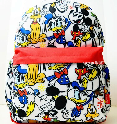 Disney Mickey Mouse All Over Print Large Backpack 16" Book Bag Birthday Gift New - Image 1 of 4