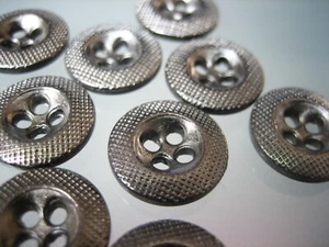 10x kleine Metallknöpfe - 13mm - Grau - Blusen- Hemden- Puppenknöpfe, Larp - Bild 1 von 2