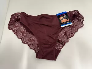 Maidenform Comfort Devotion Lace Back Tanga Panty - Maroon - Size 8 - New - Picture 1 of 3