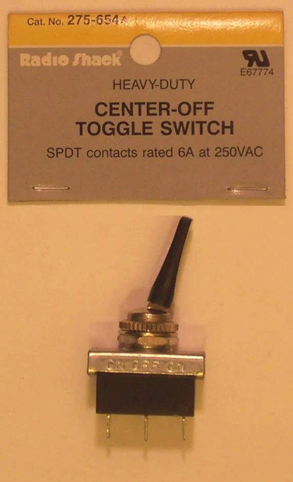 Interruptor de palanca de apagado central de alta resistencia RadioShack 275-654 SPDT ~ 6A a 250 VCA Foto 1 de 1