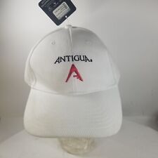 Antigua Golf Cap Hat Logo Adjustable Strap Strapback Baseball White w/ Red Logo