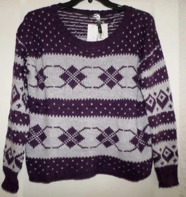 KENSIE WOOL BLEND ARGYLE SWEATER MISSES L NWT$78 - Image 1 of 3