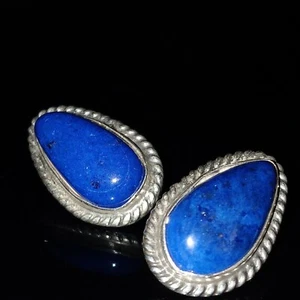 Amerikanische Ureinwohner Navajo signiert blauer Lapis Ohrstecker Cecil Atencio - Bild 1 von 12