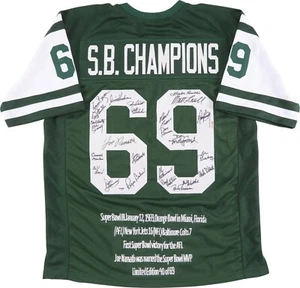 1969 New York Jets Super Bowl Champs Team Signed Jersey Joe Namath PSA DNA COA - Picture 1 of 9