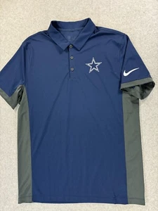 Dallas Cowboys Nike On Field NFL Football Sideline Polo Shirt (Men's Large) Blue - Picture 1 of 10