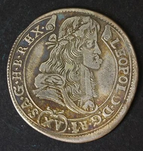 HUNGARY 15 Krajczar 1685 KB - Silver - Leopold I. - VF - 2177 - Picture 1 of 2