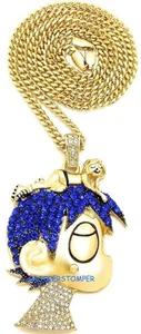 LUV Uzi Crystal Rhinestone Pendant with 20 or 24 or 30 Inch Necklace Vert LIL - Picture 1 of 110