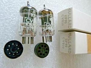 Match Pair EF95 CV850 Mullard Square Getter Black Plate D4 NOS Valve Tube NOV19C - Picture 1 of 3