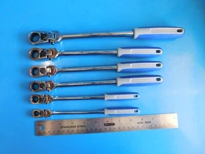 USED,BLUE POINT METRIC LOCKING FLEX HEAD RATCHETING BOX WRENCHS, LOT OF 6 - Picture 1 of 8