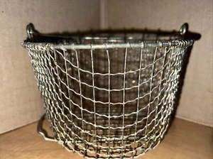 Cesta de verduras freidora profunda de huevo de alambre de metal vintage - Imagen 1 de 5