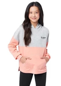 Justice Girls Hoodie Sweatshirt Gray/Peach Pocket Colorful J Sport Logo 12/14 - Picture 1 of 8