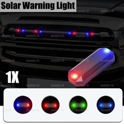 Flash Light Solar LED Anti-theft Safety Warning Light Car Interior Accessories - Image 1 of 4